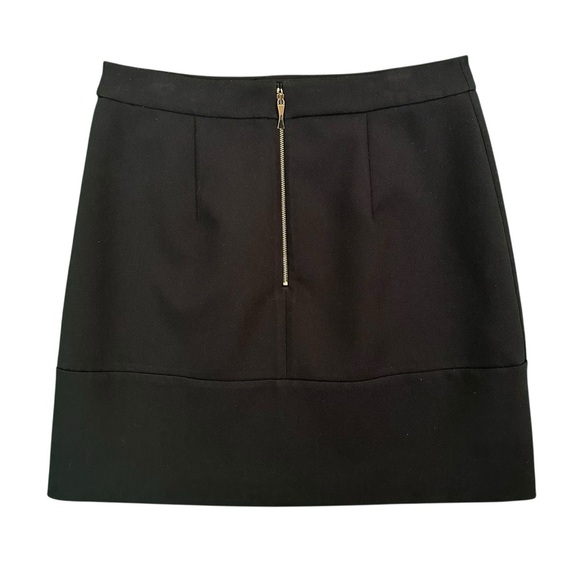 Kate Spade Womens Black A-Line Faux Wrap Mini Skirt Size 12 Work Career Chic - Picture 2 of 9